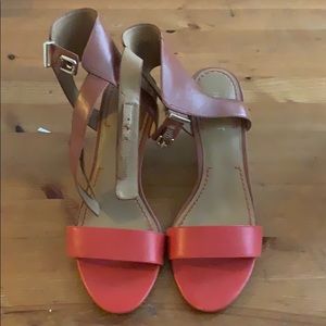 Leather wedge sandals
